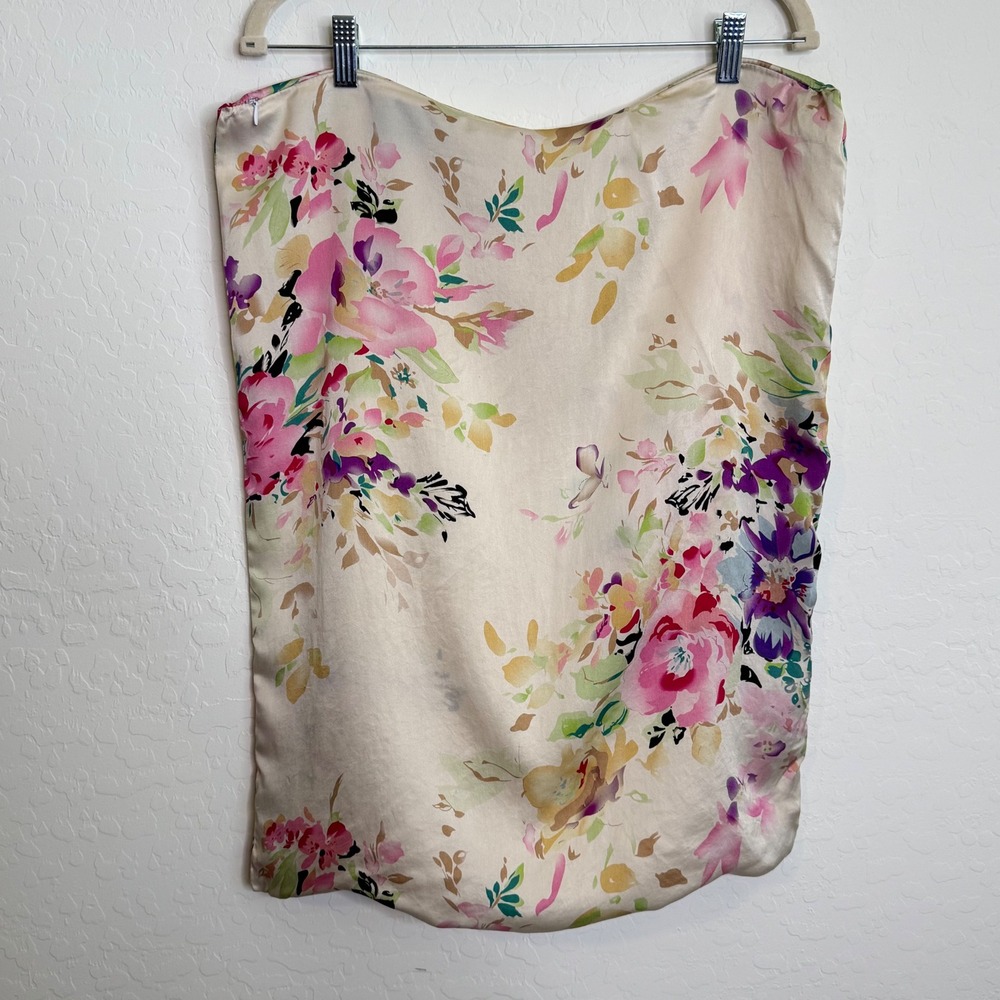 SLPBABY Women 100% Mulberry Silk Pillow Case‎ Cream Floral Zipper Side Classy
